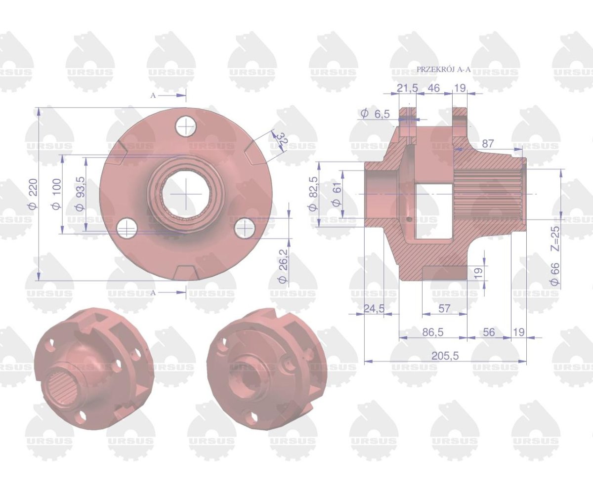 Kosz satelit tylny most 3612128M1 MF3/MF4 ORYGINAŁ URSUS