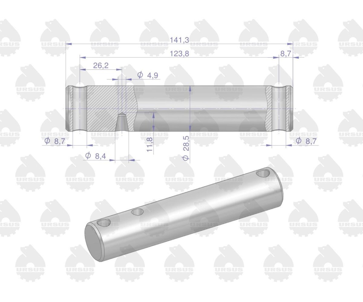 Wałek cięgła dolnego 1695314M1 MF3 ORYGINAŁ URSUS