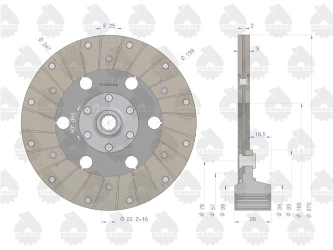 Tarcza sprzęgła napędu ciągnika I stopnia C-330 ORYGINAŁ URSUS
