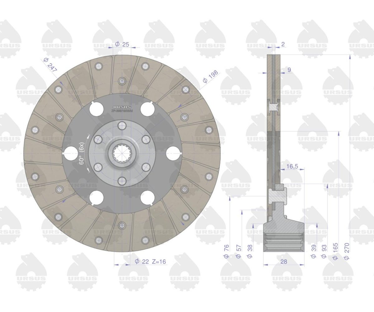 Tarcza sprzęgła napędu ciągnika I stopnia C-330 ORYGINAŁ URSUS