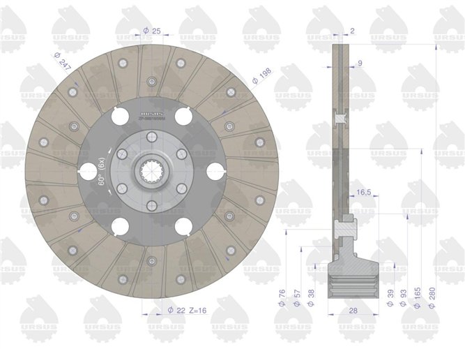 Tarcza sprzęgła napędu ciągnika I stopnia C-330M ORYGINAŁ URSUS
