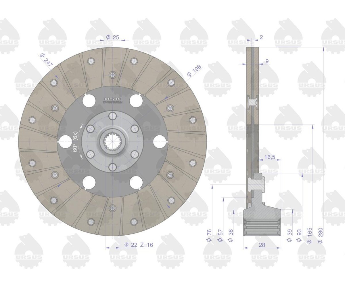 Tarcza sprzęgła napędu ciągnika I stopnia C-330M ORYGINAŁ URSUS