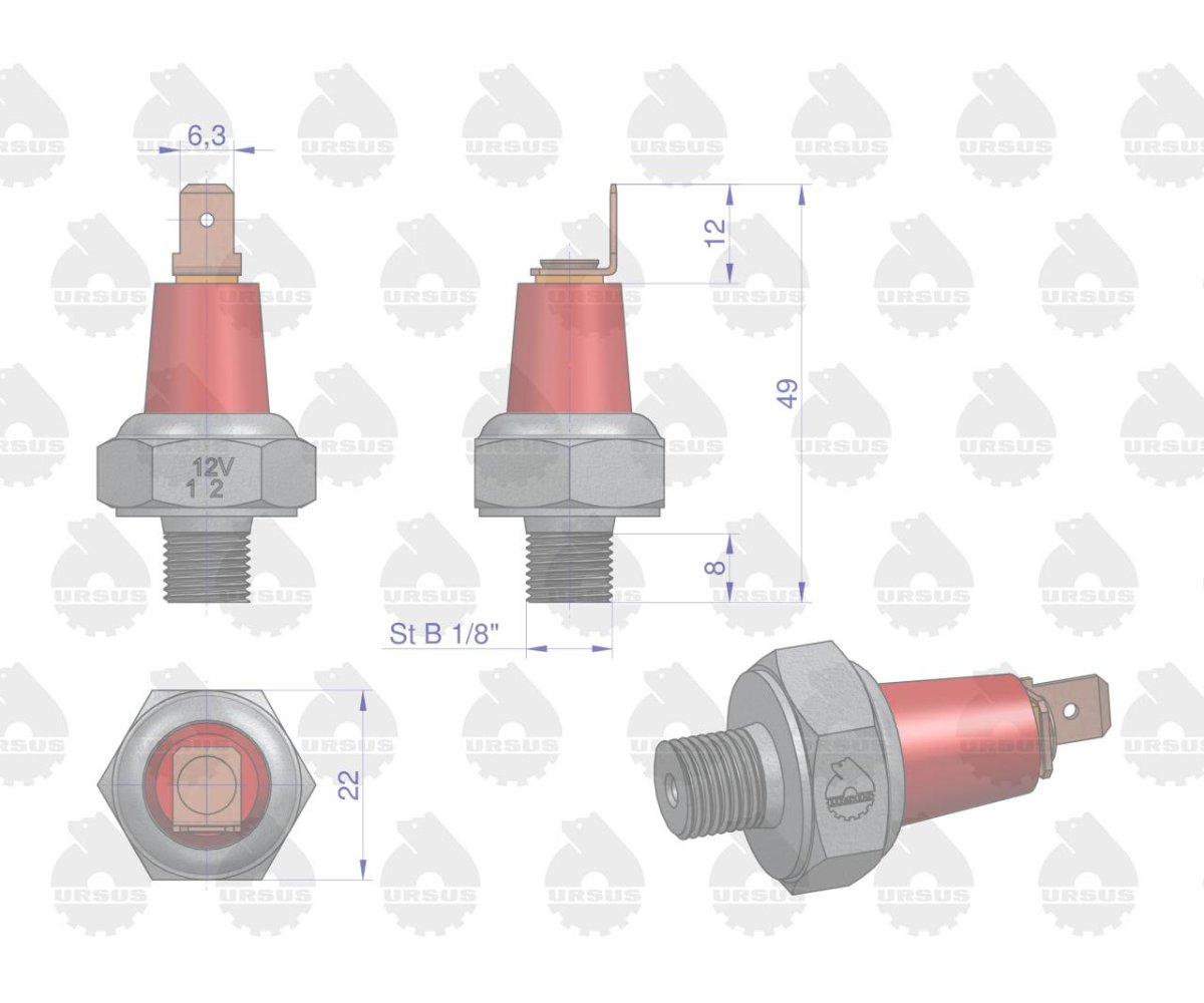 Czujnik ciśnienia oleju MF-3 ORYGINAŁ URSUS