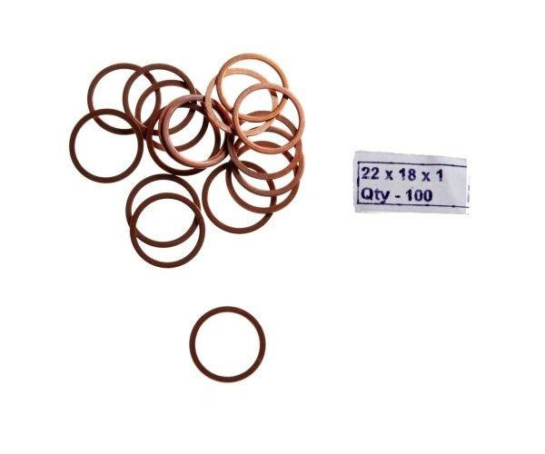 Podkładka, uszczelka miedziana 18x22x1 ( sprzedawane po 100 )