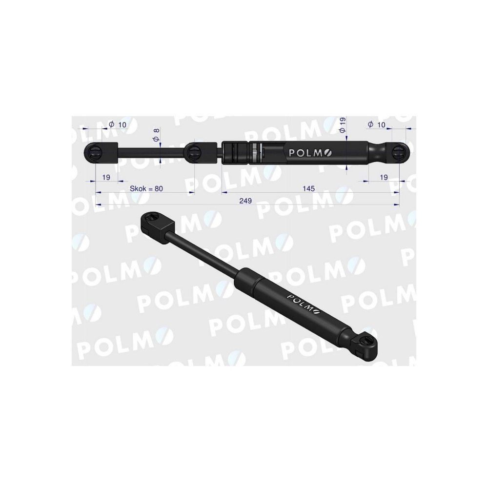 Siłownik drzwi L max. 250mm 1977416C0P CASE IH Mckormick POLMO