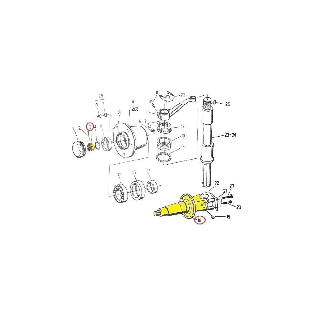 Czop zwrotnicy 16 z nakrętką C-330/360