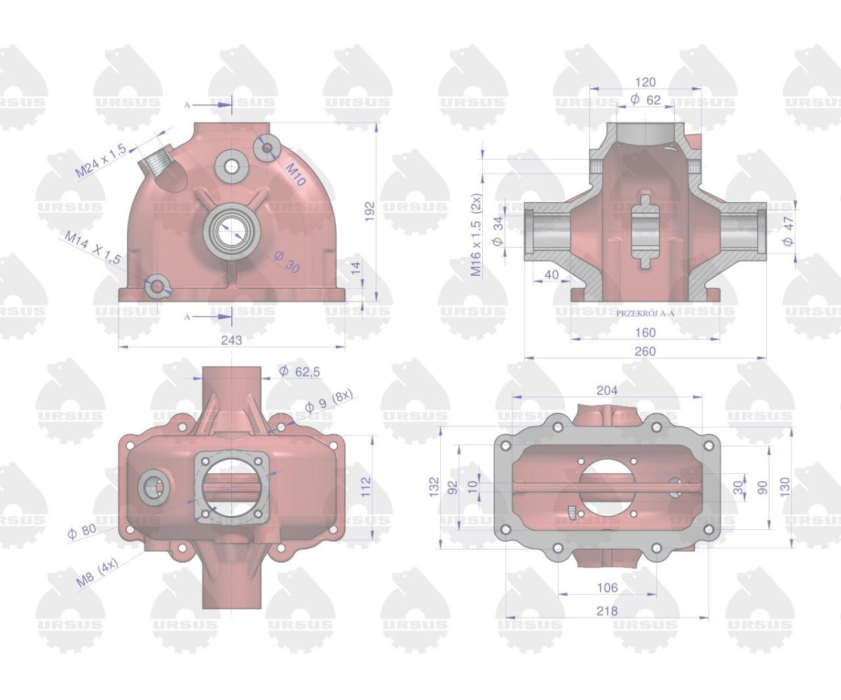 Obudowa mechanizmu kierowniczego C-330 ORYGINAŁ URSUS