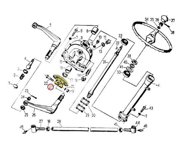 Wycinek zębaty z piastą kolumny kierowniczej C-330 ORYGINAŁ URSUS