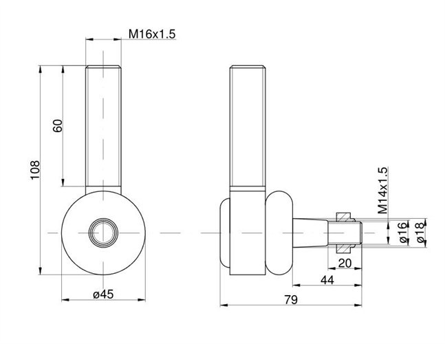 Końcówka drążka, przegub prawy z nakrętką 953548 C-330