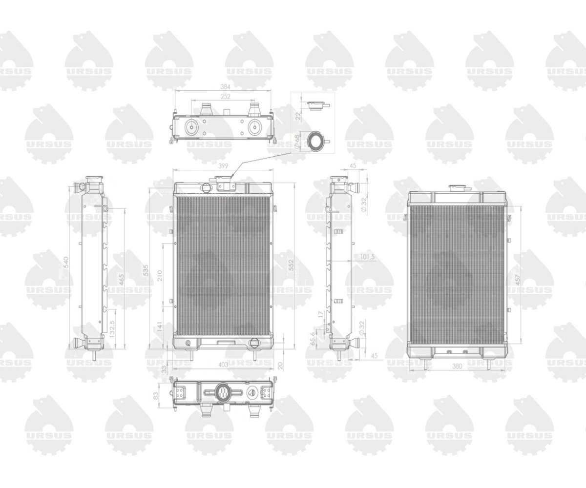Chłodnica wody miedziana C-330 ORYGINAŁ URSUS