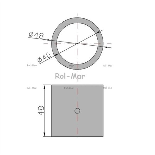 Tuleja wału podłogi mosiężna 48x40x48 Rozrzutnik
