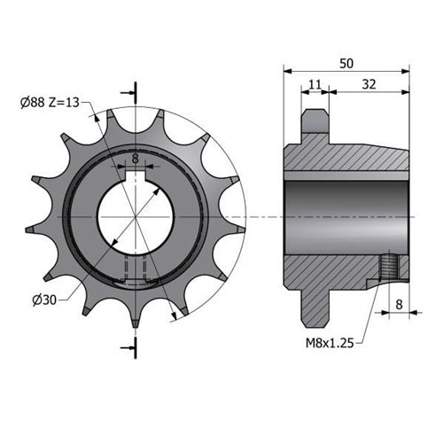 Koło Z-13. 3/4. fi30 Rozrzutnik