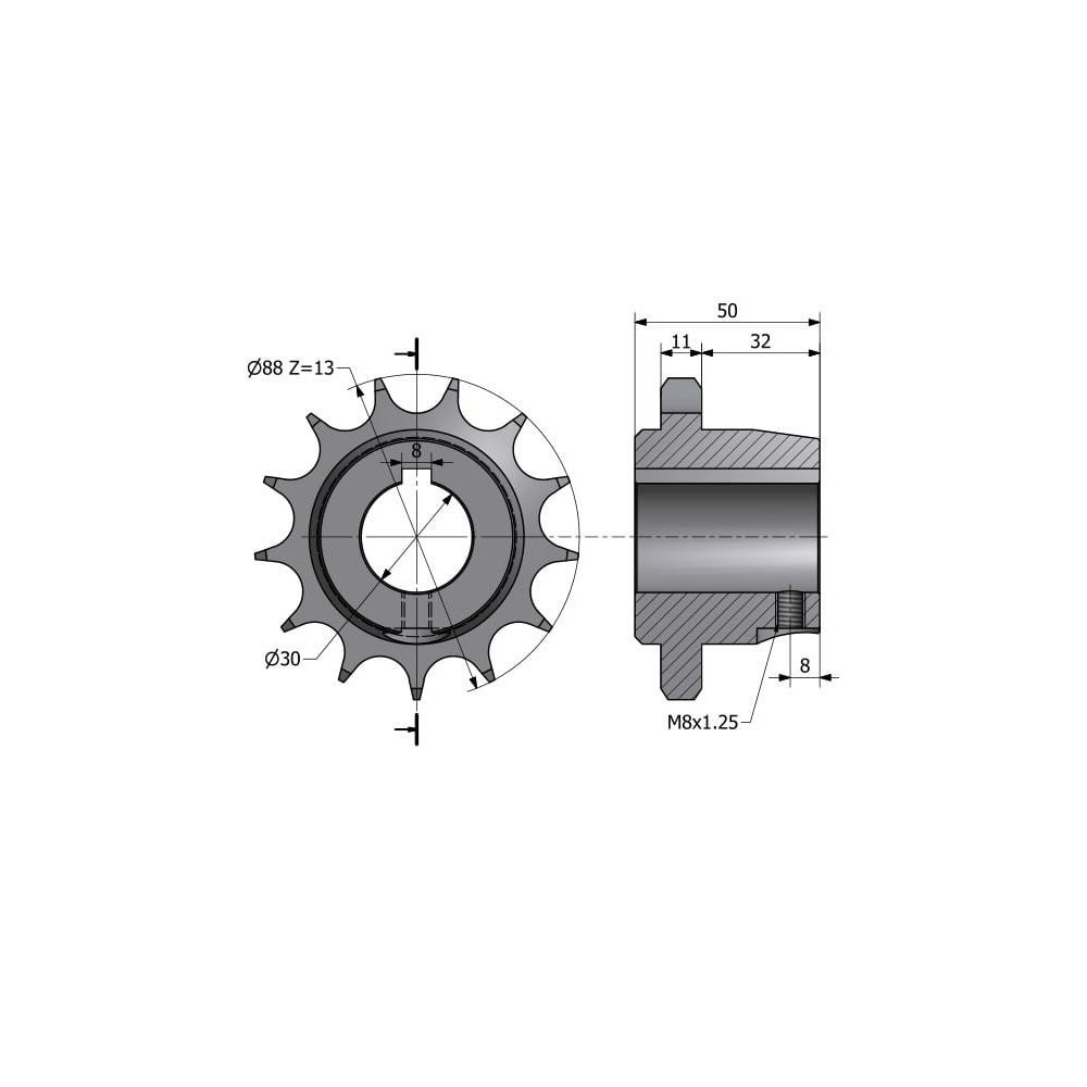 Koło Z-13. 3/4. fi30 Rozrzutnik