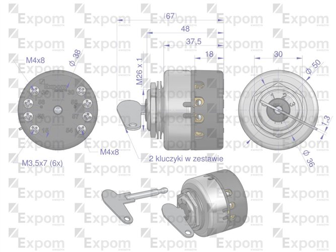 Stacyjka z kluczykiem C-330/360/385 EXPOM KWIDZYN eu