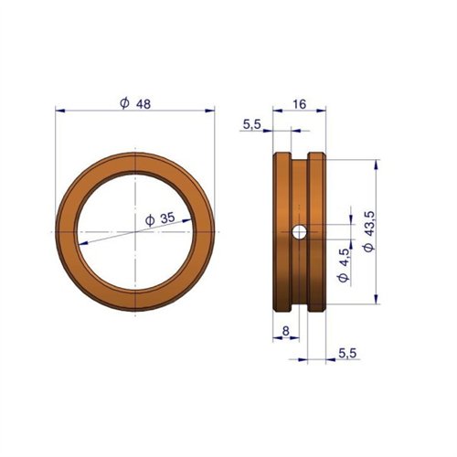 Tuleja korbowodu wąska mosiężna 48x35x16 Rozrzutnik