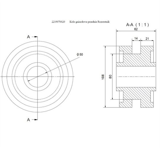 Koło gniazdowe przednie Rozrzutnik