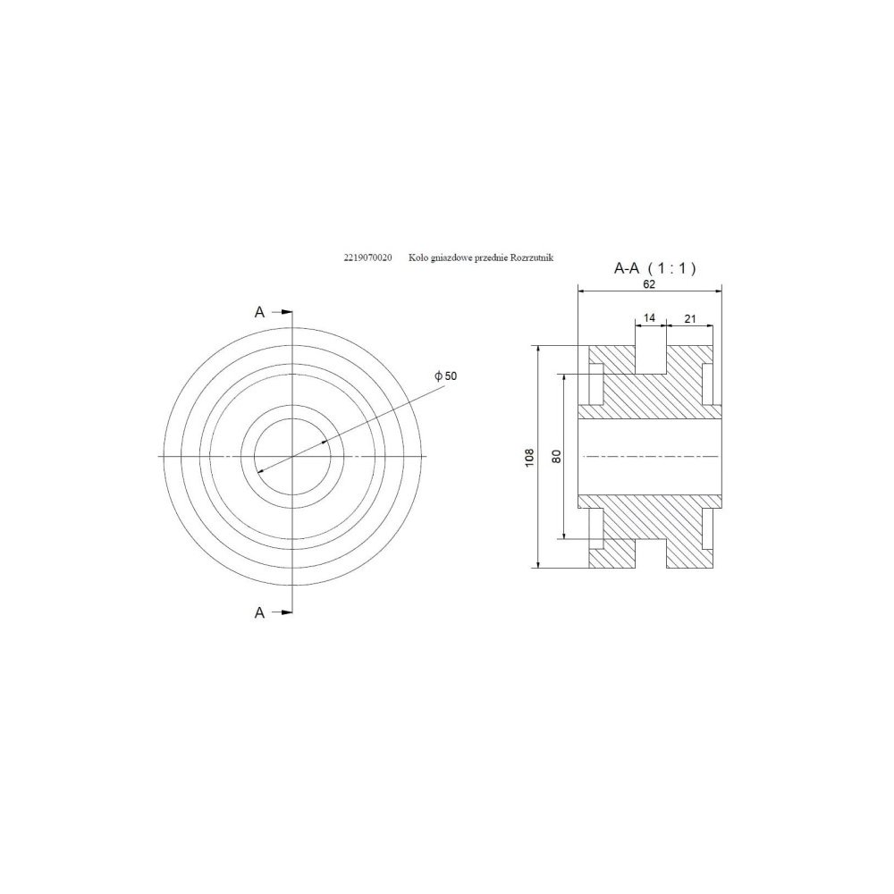Koło gniazdowe przednie Rozrzutnik