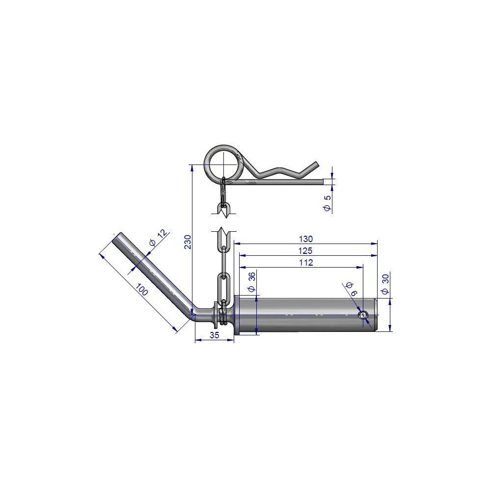 Sworzeń haka pociągowego ocynkowany C-330