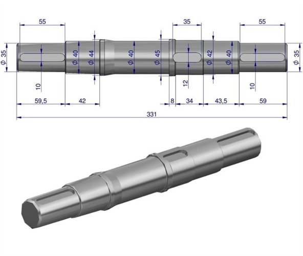 Wałek I przekładni Rozrzutnik