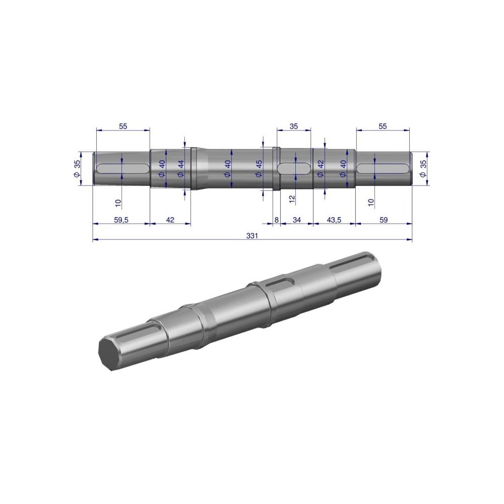 Wałek I przekładni Rozrzutnik