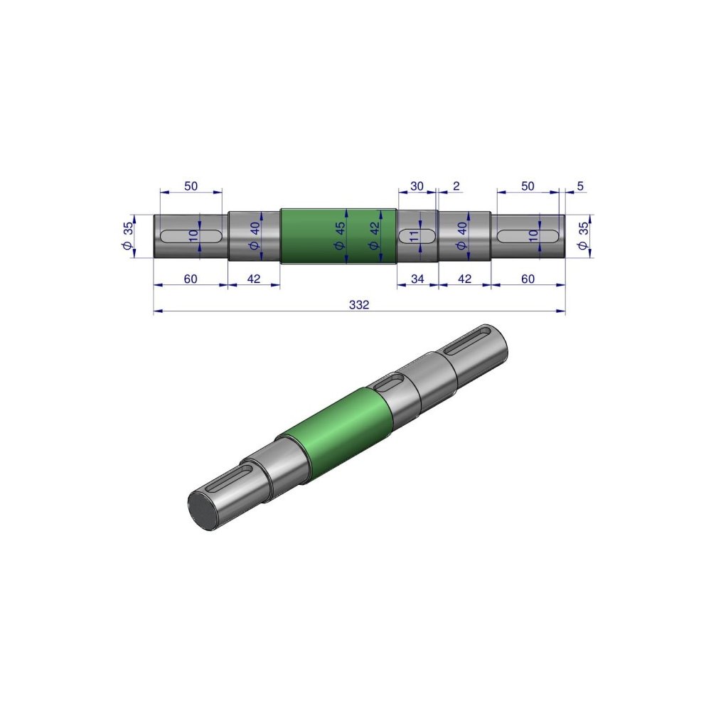 Wałek II przekładni Rozrzutnik