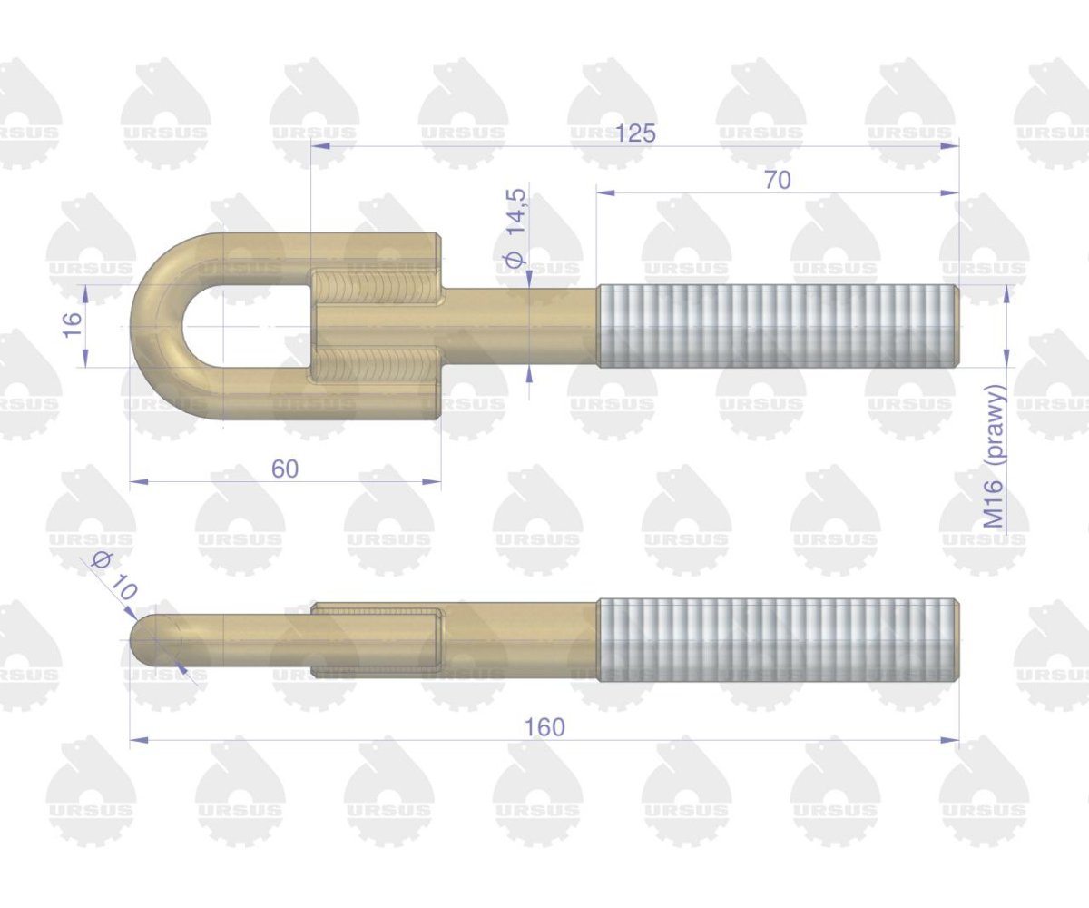Główka przednia łańcucha bocznego C-330 ORYGINAŁ URSUS