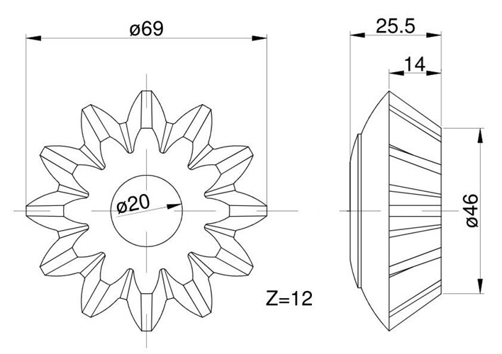 Satelita mechanizmu różnicowego przedni napęd 84174026 oryginał Zetor
