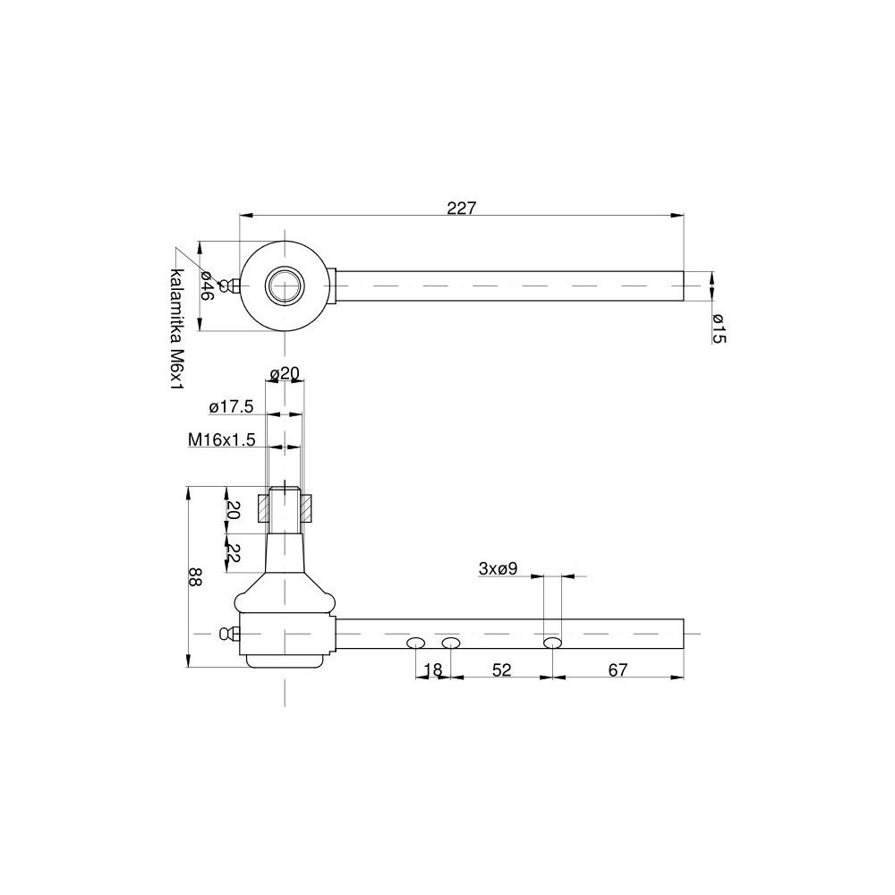 Przegub kulowy prawy MF3