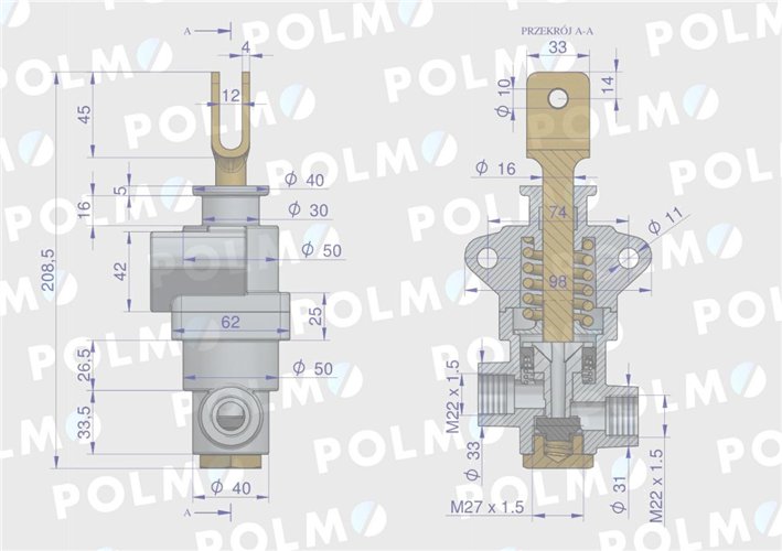 Zawór hamulcowy 42480160. 42481161 C-330 POLMO