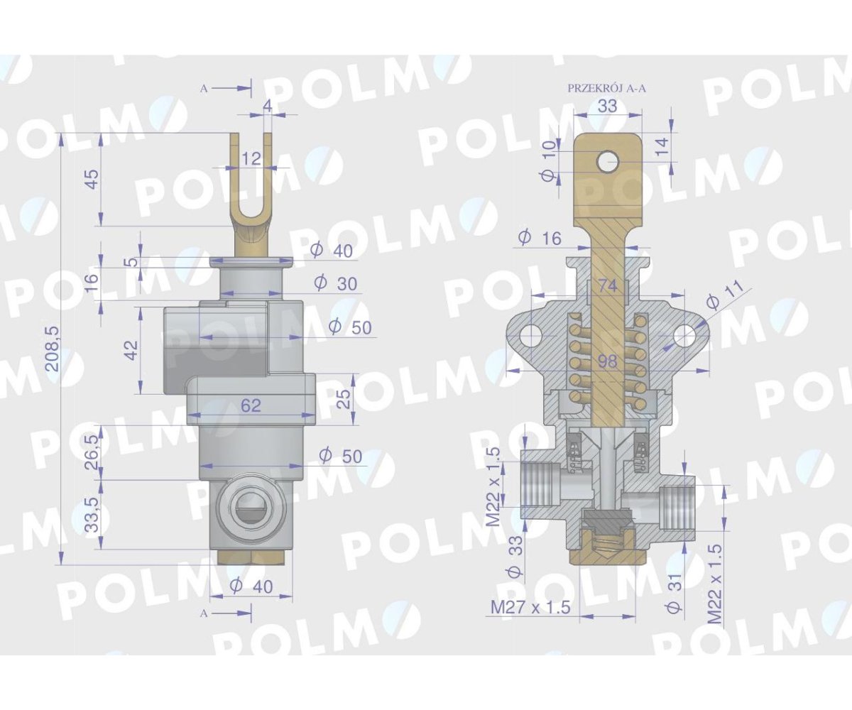 Zawór hamulcowy 42480160. 42481161 C-330 POLMO