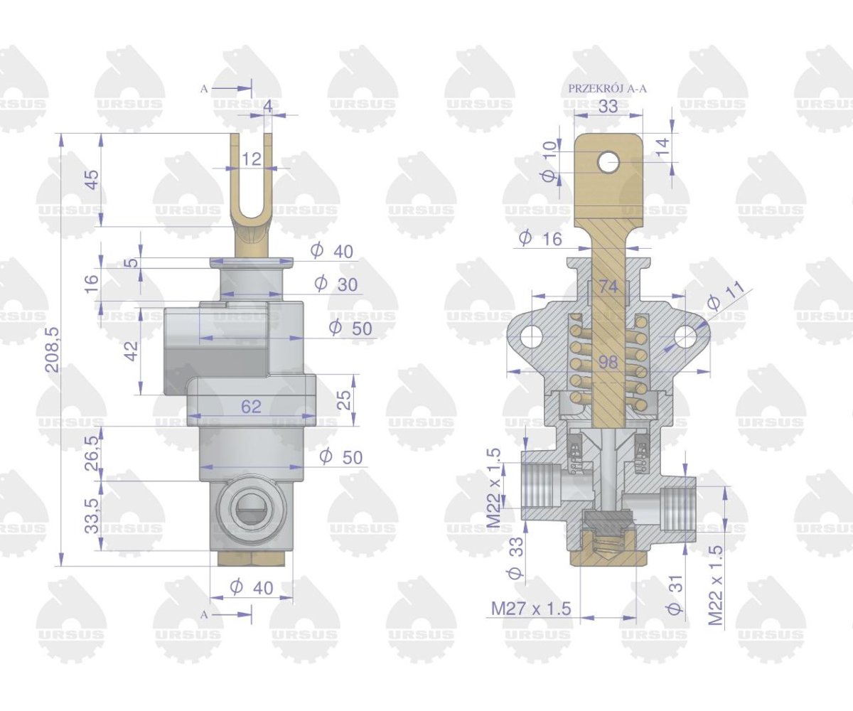 Zawór hamulcowy 42480160, 42481161 C-330 ORYGINAŁ URSUS