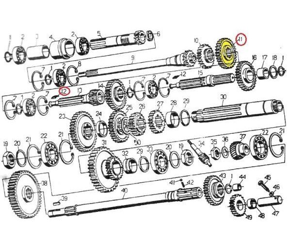 Igiełka łożyska 3x19,8 wałka głównego C-330 100szt 54370101