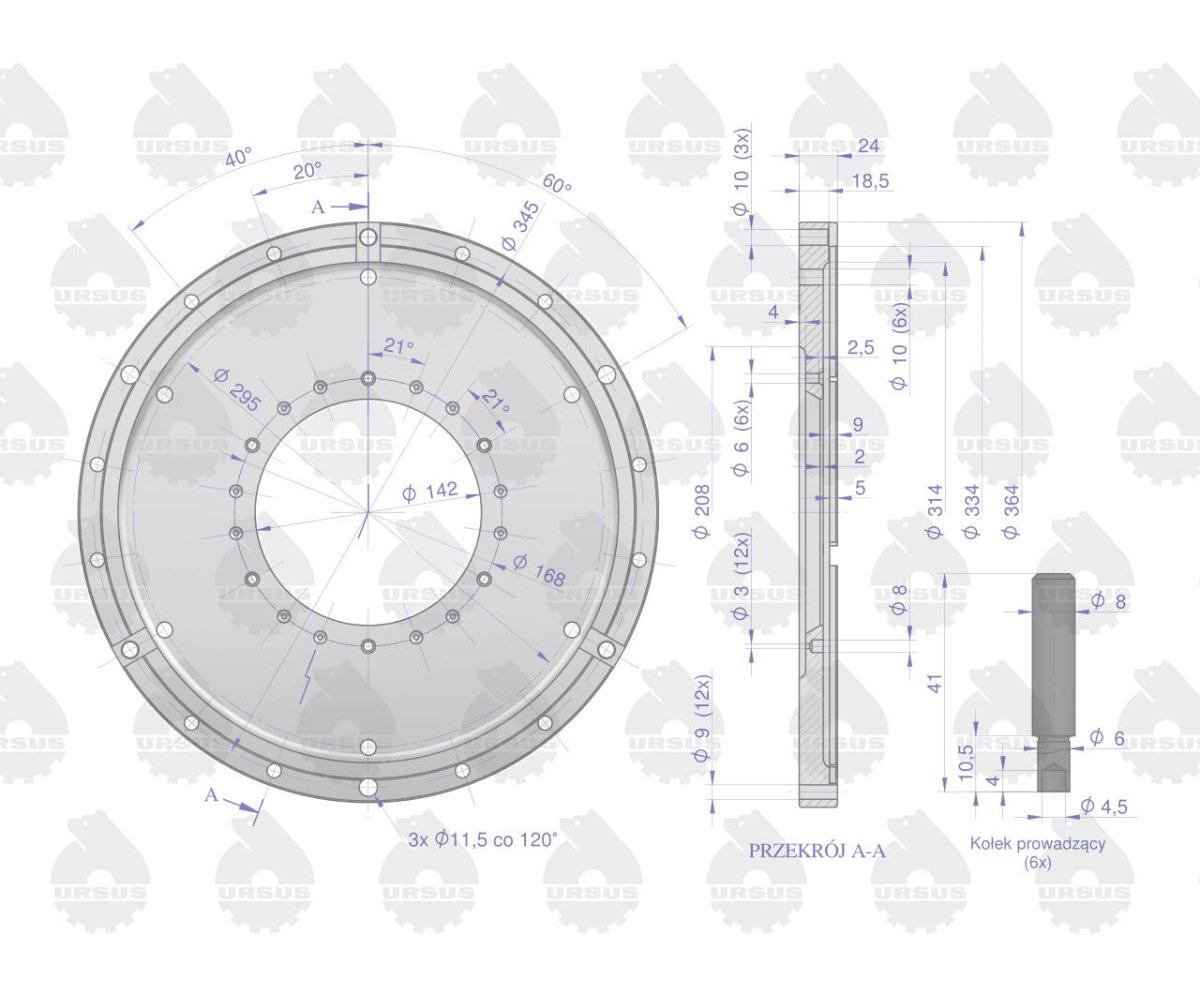Pokrywa sprzęgła kompletna C-330/360 ORYGINAŁ URSUS