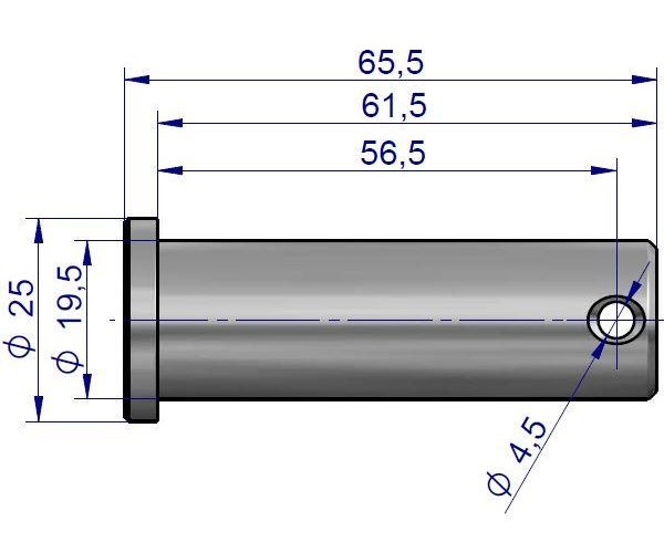 Sworzeń mocowania wieszaka L.P dolny fi-20mm 54660135, 54660174 z kołnierzem C-330 C-360