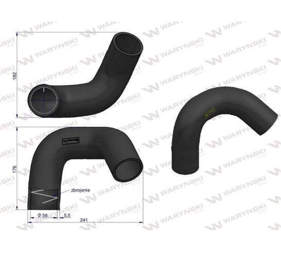 Przewód chłodnicy dolny 3040882M91 Waryński