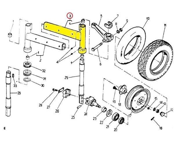 Półoś lewa płaska C-330/360