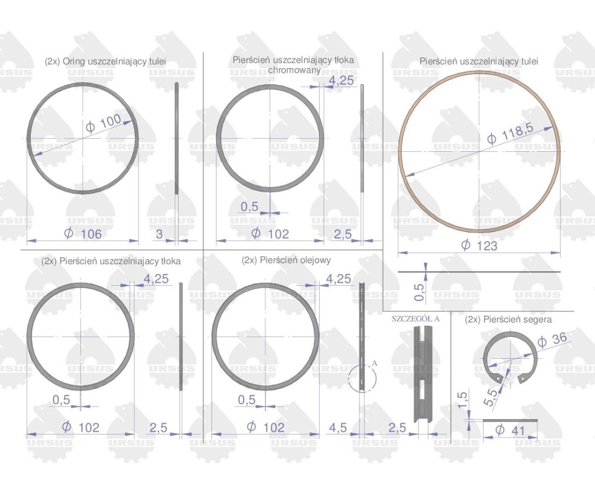 Zestaw naprawczy silnika C-330M ORYGINAŁ URSUS