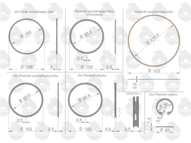 Zestaw naprawczy silnika C-330 ORYGINAŁ URSUS