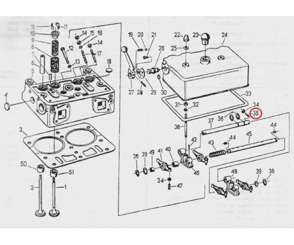 Wkręt regulacyjny wałka dekompresatora C-330