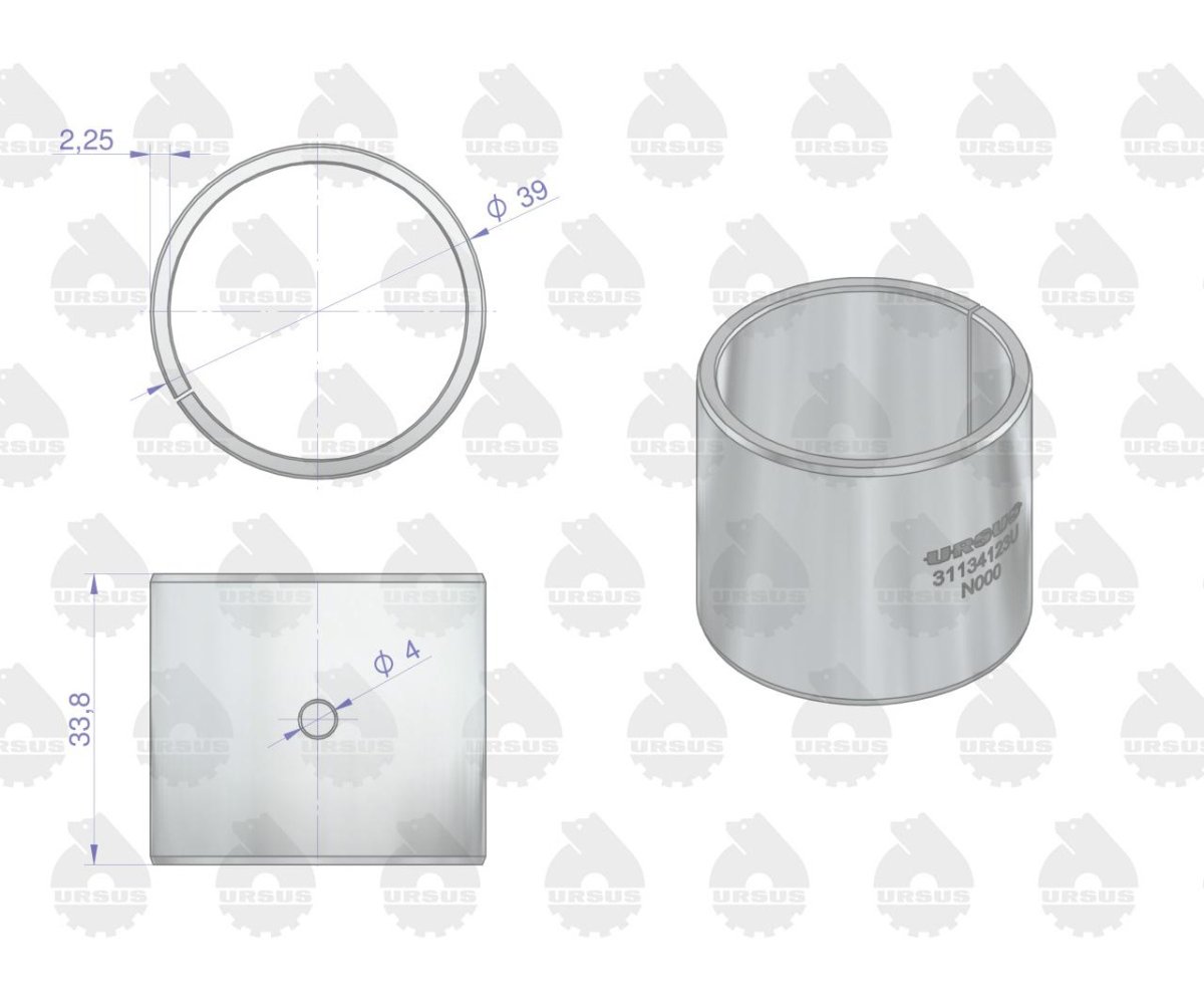 Tuleja korbowodu ( nominał ) N-0,00 MF-4 ORYGINAŁ URSUS