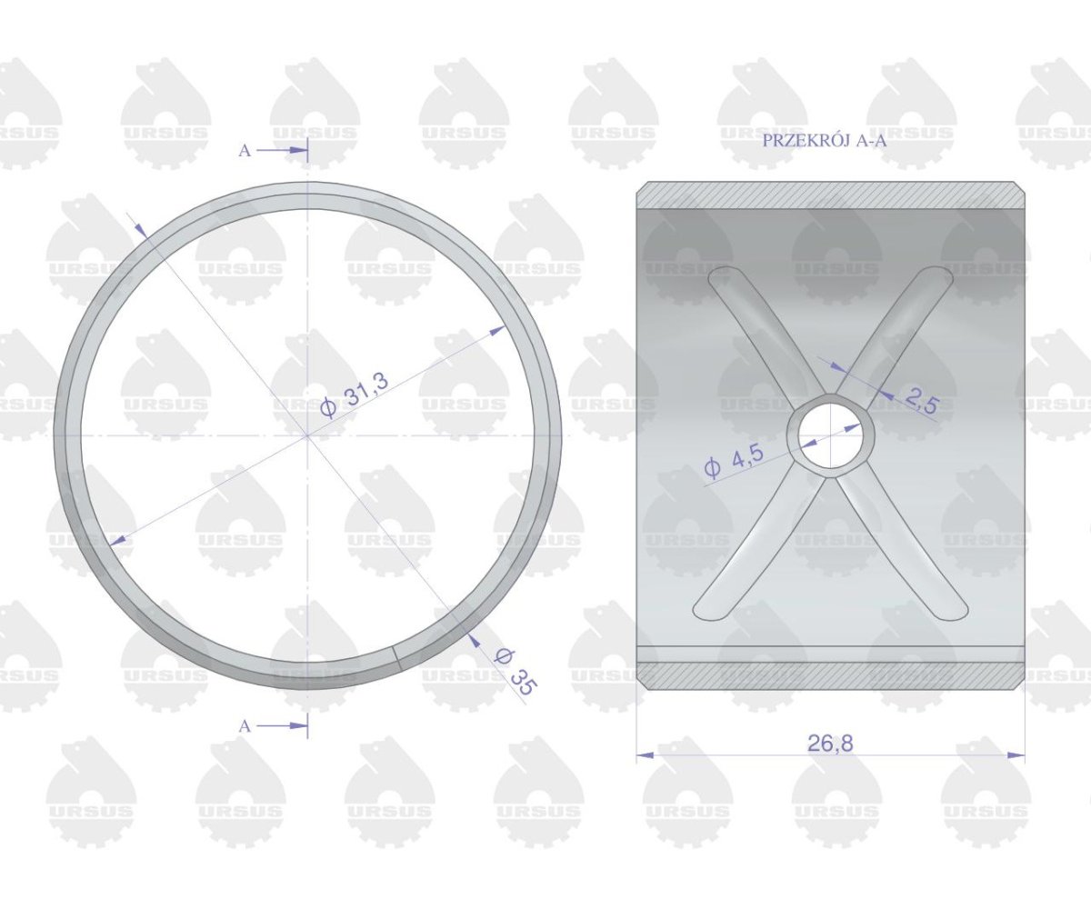 Tulejka korbowodu ( nominał ) N-0,00 MF-3 ORYGINAŁ URSUS