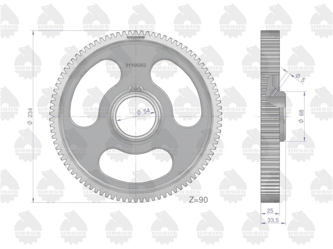 Koło zębate pośrednie rozrządu Z-90 MF3 ORYGINAŁ URSUS