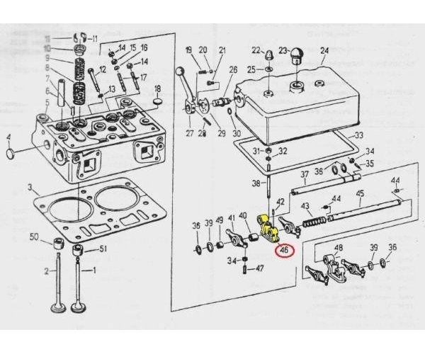 Wspornik klawiatury osi dźwigienek zaworowych C-330