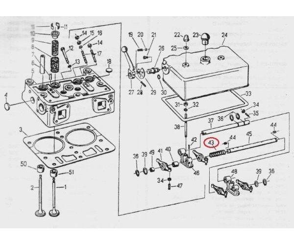 Sprężyna osi dźwigienek zaworowych C-330