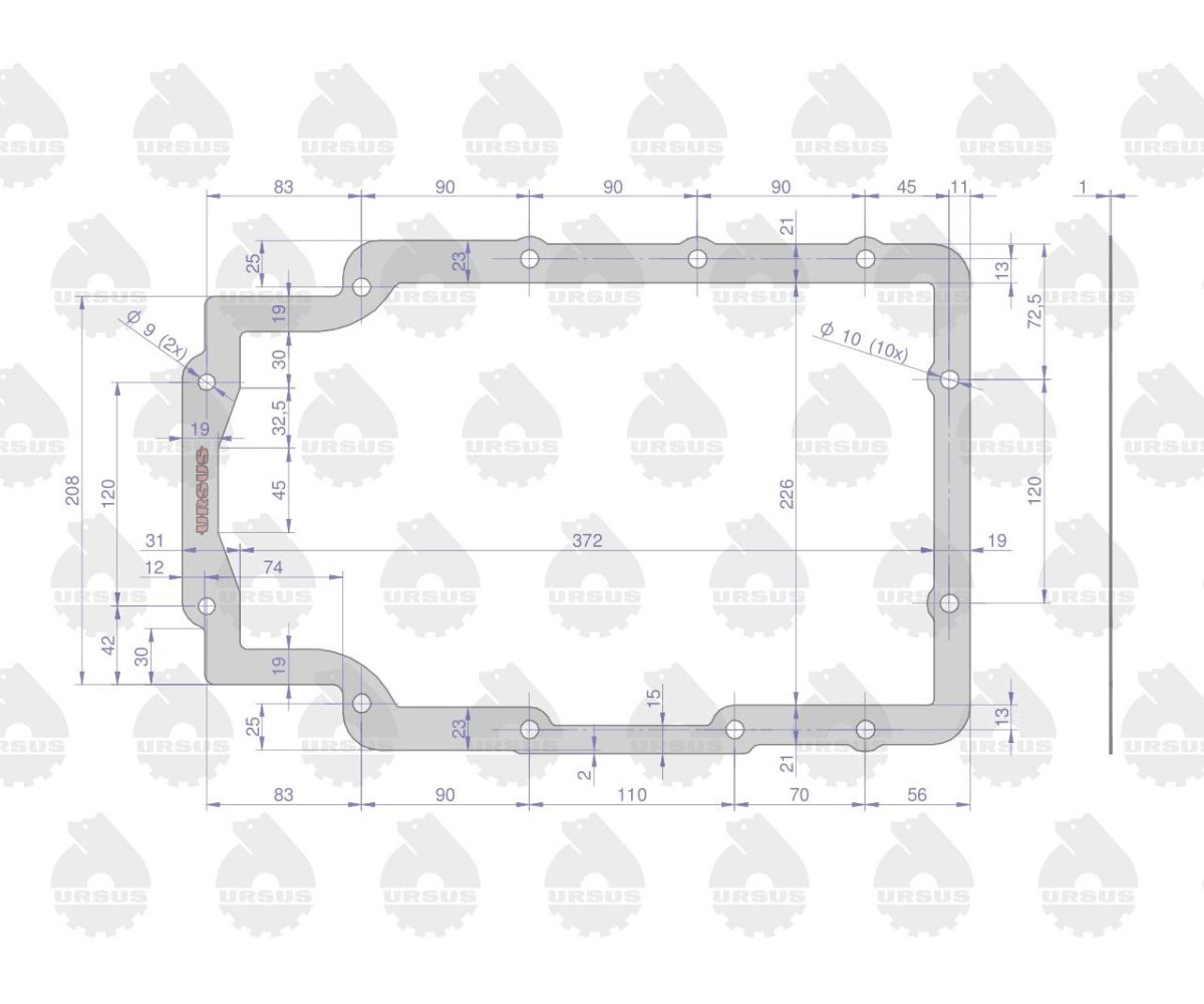 Uszczelka miski olejowej krążelit 1mm C-330 ( sprzedawane po 5 ) ORYGINAŁ URSUS