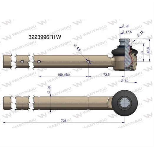 Przegub kierowniczy 3223996R1 WARYŃSKI
