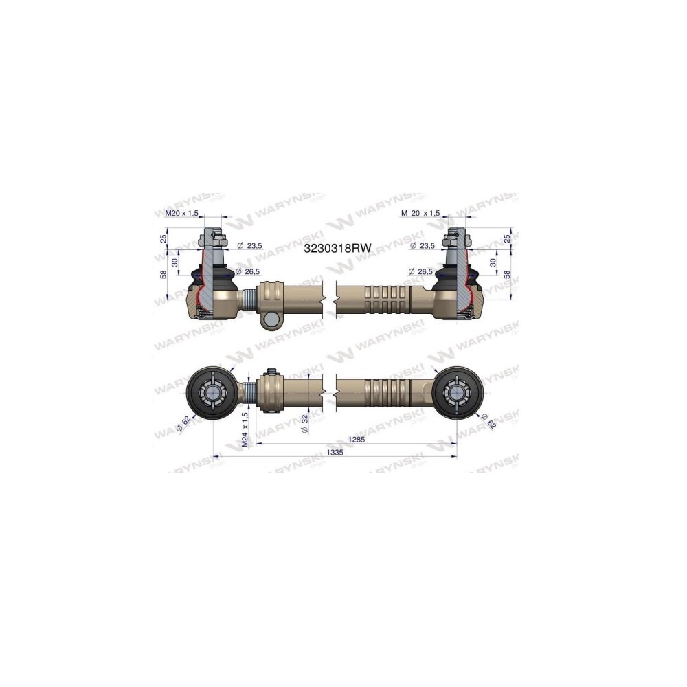 Drążek kierowniczy 1335mm 3230318R WARYŃSKI