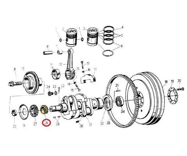 Koło zębate rozrządu na wał korbowy C-330 ORYGINAŁ URSUS