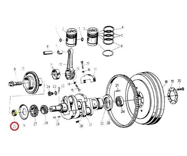 Tuleja koła pasowego wału korbowego C-330