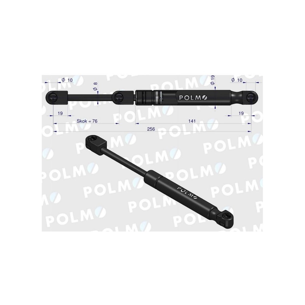 Siłownik drzwi L max. 256mm 3385316M90P MASSEY FERGUSON POLMO